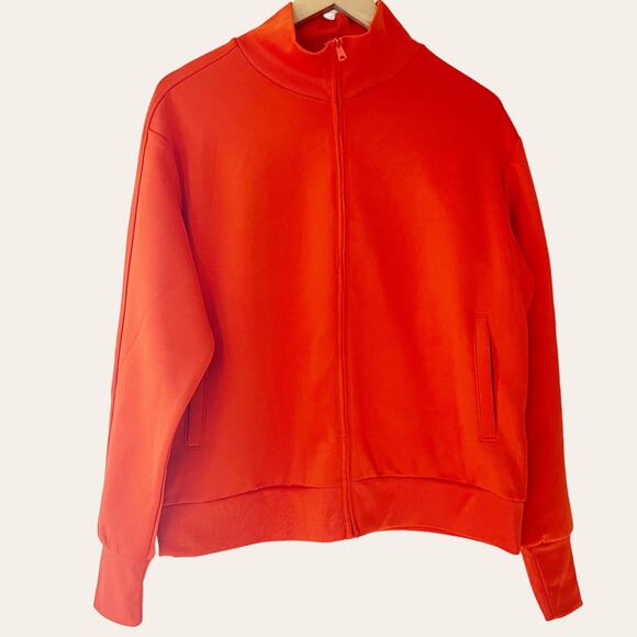 H&M Orange Red Zip Up Long Sleeve Track Jacket Size M - Picture 2 of 8